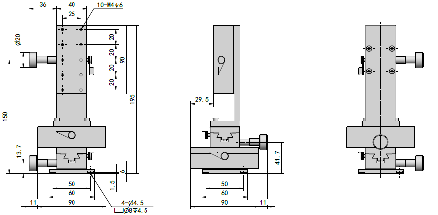 Dovetail 3-axis Stage